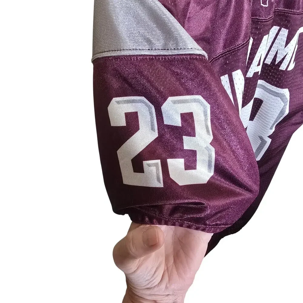 Maroon White Adidas Texas A&M Aggies Van Damme Football Jersey Men's L Large